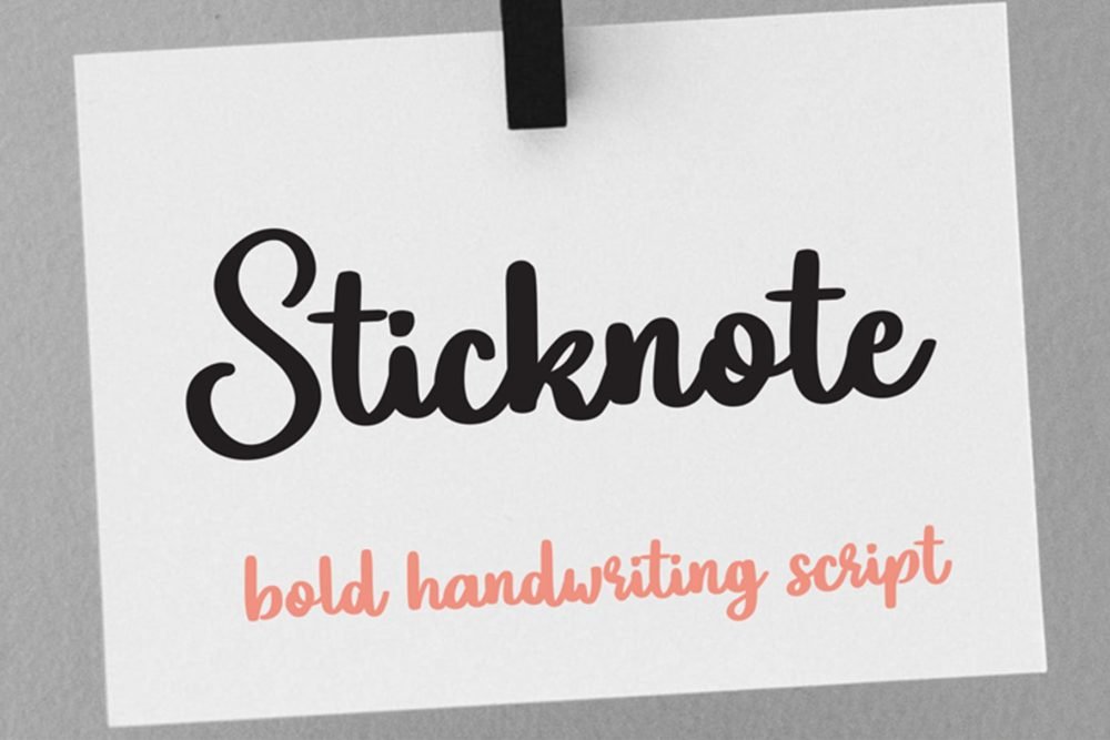 Sticknote Bold Script Font