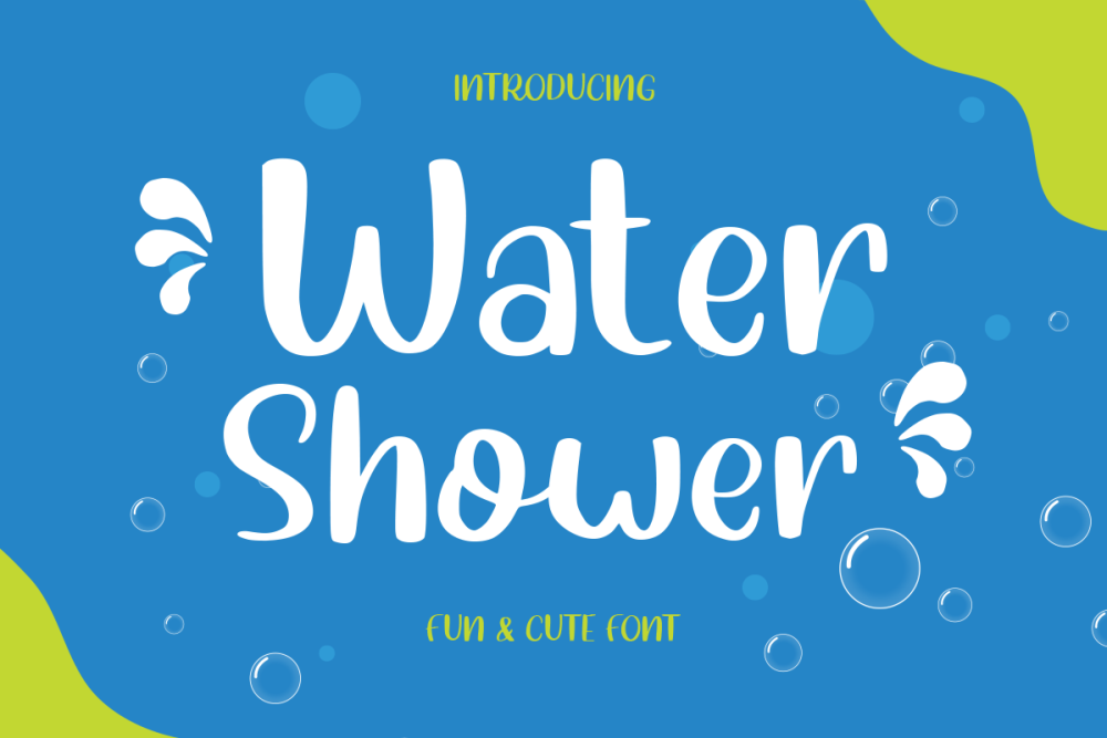 water shower cute children font