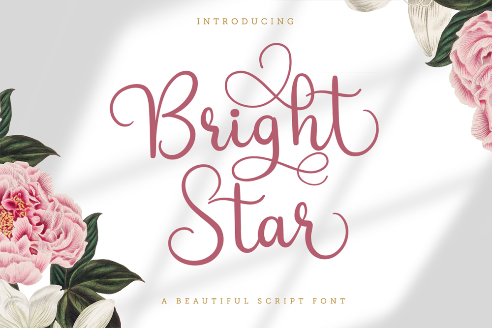 bright star beautiful script font