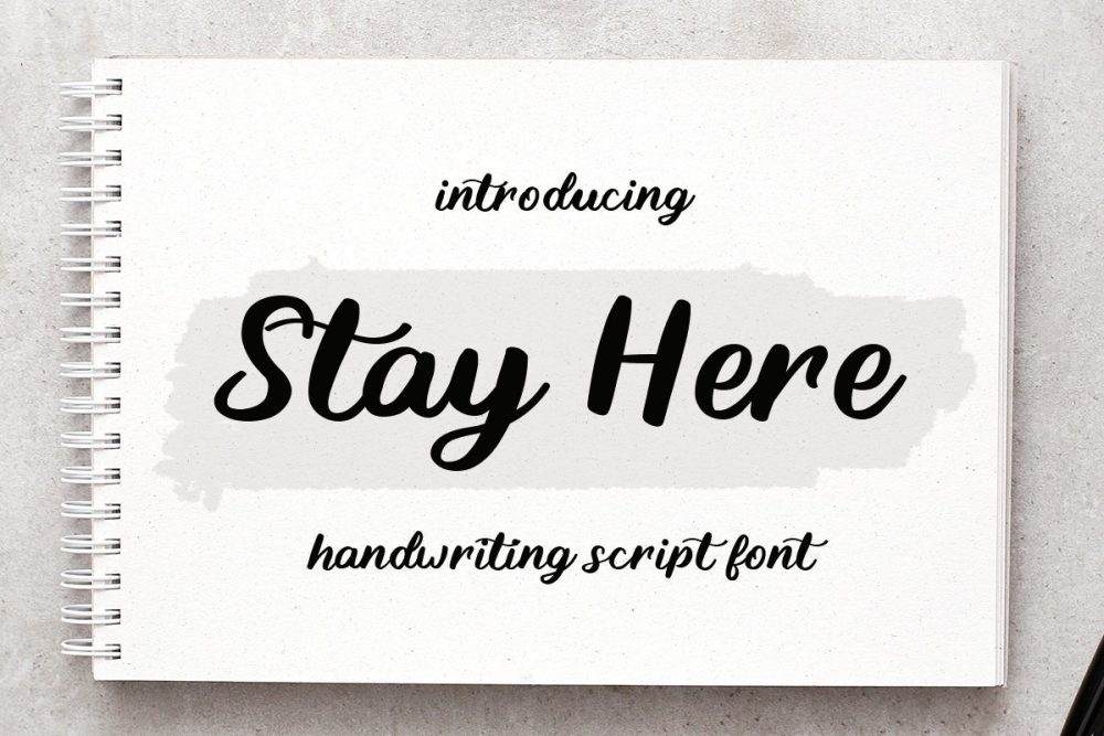 stay here handwritten font